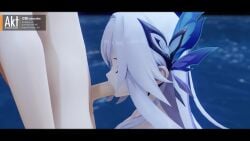 1boy1girl 3d aether_(genshin_impact) akt animated blowjob cowgirl_position creampie genshin_impact naked ocean reverse_cowgirl_position skirk_(genshin_impact) sound tagme vaginal_penetration video white_hair