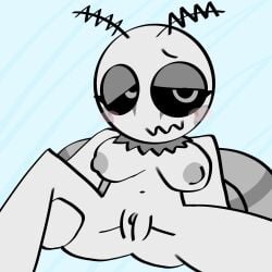 1:1 1:1_aspect_ratio abgerny antennae_(anatomy) anthro anthro_focus anthro_only black_sclera blush breasts eyelashes gray_body gray_eyes grey_body grey_eyes grey_nipples holding_leg holding_leg_up incredibox_mod insect_girl insect_wings insects lepidopteran looking_at_viewer looking_at_you molly_(abgerny) moth moth_antennae moth_girl moth_wings pussy pussy_focus showing_pussy spreading spreading_legs tagme white_body