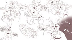 2018 animatronic anthro avian beak bear bent_over bird blush bonnie_(fnaf) bound breasts bubble_kitten17 chica_(fnaf) chicken closed_eyes comic dialogue english_text eye_patch eyewear female five_nights_at_freddy's five_nights_at_freddy's_2 forced from_behind_position half-closed_eyes hi_res lagomorph licking machine male male_penetrating mammal monochrome non-mammal_breasts professorcomms rabbit rabbit2018 rape robot rope sex shadow smile speech_bubble straight text tongue tongue_out toy_chica_(fnaf) video_games