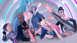 3d ahri akali evelynn feet female femdom foot_fetish k/da_ahri k/da_akali k/da_all_out_ahri k/da_all_out_akali k/da_all_out_evelynn k/da_all_out_kai'sa k/da_all_out_seraphine k/da_all_out_series k/da_evelynn k/da_kai'sa k/da_series kai'sa league_of_legends purple_toenails riot_games seraphine_(league_of_legends) soles songy663 vastaya