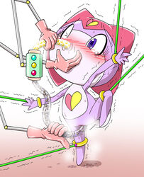 2014 anthro blush bondage bound egg egg_implantation female force_feeding forced keroro_gunsou oviposition pasaran pururu solo_focus sweat