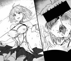 after_oral after_sex ahoge arcueid_brunestud bare_shoulders before_and_after before_sex big_breasts blush breasts censor_bar censored censored_penis choker cleavage corrupted corruption crescent_hair_ornament crescent_moon detached_sleeves erect_nipples erect_penis fate/grand_order fate_(series) female_pervert hair_ornament hiroki00 huge_breasts implied_oral lips long_gloves magic_wand magical_girl magical_girl_outfit monochrome nipples_visible_through_clothing open_mouth oral oral_sex pervert phantas-moon short_hair sweat tongue tongue_out tsukihime