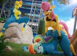 3d anthro being_watched cum cum_in_pussy cum_on_ass cum_on_body doggy_style furry futa_on_female futanari hooves-art huge_ass huge_breasts humanoid masturbation my_little_pony public rainbow_dash_(mlp) scootaloo_(mlp) tongue