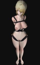 animated bondage_outfit breasts evelyn_chevalier female quagsire27 zenless_zone_zero