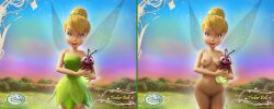 before_and_after blonde_female blonde_hair blue_eyes breasts cartoon cirax2024 disney disney_fairies edited edited_image edited_official_artwork female female_focus female_only hairy_pussy looking_at_viewer nude nude_female pussy solo_female tinker_bell