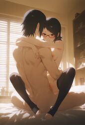 1boy 1girls 2d_(artwork) 2d_artwork age_difference ai_generated black_hair boruto:_naruto_next_generations comic_style father_and_daughter female height_difference incest male male/female naruto naruto_(series) pussy sarada_uchiha sasuke_uchiha straight teenage_female teenager vaginal_penetration