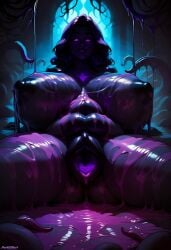 1girls ai_generated breasts darkeffect female_only front_view gaping_pussy large_breasts looking_at_viewer monster monster_girl nightmare_waifu puffy_pussy purple_pussy purple_skin solo solo_female solo_focus spread_legs spreading thick_thighs unusual_pussy wide_hips