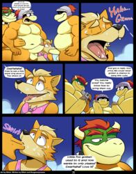 anthro balls bowser canine comic crossover cum cum_in_mouth cum_inside elfein english_text fellatio finger_in_mouth fox fox_mccloud gay hammer_bros. humanoid_penis koopa male male_only mammal mario_(series) nintendo oral penis scalie sex star_fox super_mario_bros. video_games yaoi