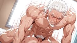 abs ai_generated anal anal_sex ass bara biceps big_penis daddy dilf dominant_male gay gay_anal gay_domination gay_sex male male/male male_nipples male_only male_penetrated male_penetrating_male manly mature_male muscular muscular_male naruto nipples nude pecs penetration penis sarutobi_hiruzen sex