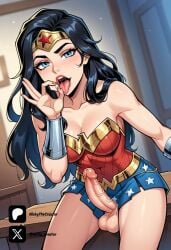 1futa ai_generated balls black_hair blue_eyes blue_skirt breasts cock colored dc dc_comics dick erection futa_only futanari futanari/female intersex light_skin light_skinned_futanari long_hair nickythecreator penis red_topwear sexy sexy_body sexy_pose superheroine testicles uncensored veiny_penis wonder_woman