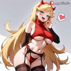 ai_generated blonde_hair lingerie sexy star_butterfly star_vs_the_forces_of_evil