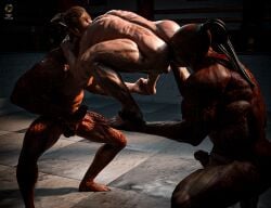 3boys ass big_penis dick fuck_and_suck general_shao goro johnny_cage men_of_atlus monster_boy mortal_kombat mortal_kombat_1_(2023) penis shao_kahn sucking_penis