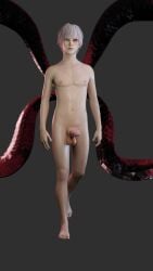 appendages dbd dead_by_daylight erect_penis fully_nude ghoul kaneki_ken male male_only monster_boy penis skinny_male solo_focus solo_male tentacle tentacles tokyo_ghoul white_hair without_clothes