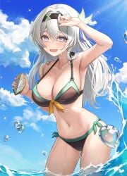 firefly_(honkai:_star_rail) gray_hair honkai:_star_rail hoyoverse mookyuu9 sexy sexy_body swimsuit