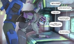 big_butt big_thighs comic comic_page imminent_sex roadiesky robot robot_boy robot_girl robot_humanoid transformer