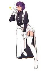 boy brawl_stars femboy guy guy_on_top housemaid maid maid_outfit sandy_(brawl_stars) solo_male violet_hair