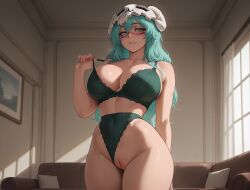 ai_assisted ai_generated anime anime_style big_ass big_breasts bleach bra breasts breasts clitoris couch curvaceous curvaceous_body curvaceous_female curvaceous_figure female female female_focus fit_female girl girly green_hair green_lingerie hentai hourglass_figure huge_ass huge_breasts kaeliiin lingerie nelliel_tu_odelschwanck panties_aside pussy sexy shiny sitting uncensored vagina voluptuous voluptuous_female waifu waifu_diffusion