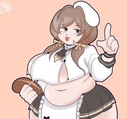 big_belly big_breasts bread bready_(nikke) breasts chubby_female daisykitty96 fat female goddess_of_victory:_nikke solo