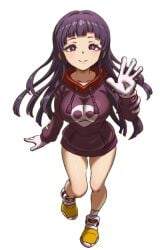 1girls absurd_res ai_assisted ai_generated big_breasts danganronpa danganronpa_2:_goodbye_despair facing_viewer female gloves half_naked hoodie light_skin low_res lowres no_panties no_pants nurse pixai purple_eyes purple_hair purple_sweater rayman_(cosplay) rayman_(series) red_hoodie shoes thick_thighs thighs tsumiki_mikan white_gloves yellow_shoes