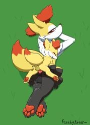 absurd_res animal_genitalia animal_penis anthro backsack balls blush braixen canid canine canine_genitalia canine_penis duo feeshyartist femboy fennekin feral fox generation_6_pokemon genitals hi_res intraspecies larger_penetrated male male/male mammal motion_lines nintendo penetration penis pokemon pokemon_(species) sex size_difference true_fox