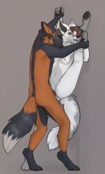 absurd_res anonymous_artist anthro arctic_fox barefoot bite blood bodily_fluids breasts canid canine cross_fox digital_drawing_(artwork) digital_media_(artwork) duo feet female female/female female_penetrated fox fur genitals green_eyes hi_res jeff_(mrbox) knot male male/female male_penetrating male_penetrating_female mammal neck_bite nipples nude open_mouth orange_body orange_eyes orange_fur pawpads paws penetration penis pinned red_fox sex shaded simple_background small_breasts soles tail teeth toes true_fox vixineferin_(rebel_vix) white_body white_fur