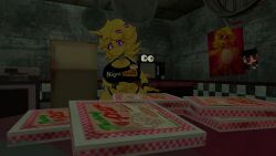 3d big_ass big_breasts chiku curvy fap_nights_at_frenni's fnia fredina's_nightclub leaning_on_table nightclub pizza pizza_boxes slim_waist thicc thick vrchat vrchat_avatar
