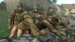 anal anal_sex anal_sex army bent_over exhibitionism fucked_from_behind gay gay_male gay_sex group group_sex medal_of_honor_airborne military orgy outdoors soldier soldiers tommys_eagle_hq uniform ww2