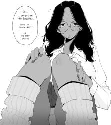 coli_(ohasi) dark-skinned_female dark_skin flashing_panties glasses ohasi panties straight_hair