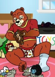1boy 2020s 2021 bear belly bladvic_(legends_of_chima) briefs bulge dated fur furry furry_only legends_of_chima lego male male_only plushie polkscastle solo tagme underwear