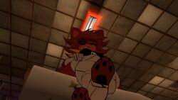 angry_face feet feet_focus fexa fnia hand_on_thigh paws sitting sitting_on_table smug_face vrchat vrchat_avatar