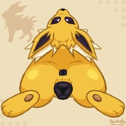 1:1 animal_genitalia animal_pussy anus ass canid canine canine_genitalia canine_pussy darkened_genitalia darkened_pussy digital_media_(artwork) eeveelution female feral fur generation_1_pokemon genitals jolteon looking_at_viewer looking_back low_res mammal nintendo pankatares pawpads paws pixel_(artwork) pokemon pokemon_(species) presenting presenting_anus presenting_hindquarters presenting_pussy pussy signature simple_background snout solo yellow_body yellow_fur