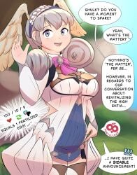blue_eyes female gray_hair headwings melia_antiqua monolith_soft nagatomunch nintendo pregnant small_breasts solo xenoblade_(series) xenoblade_chronicles
