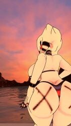 back_view beach beach_background behind_view big_ass big_butt bikini bikini_bra fap_nights_at_frenni's fazclaire's_nightclub female female_focus female_only fnia fredina's_nightclub hand_on_ass huge_ass huge_breasts huge_butt marie_(cally3d) marie_(cryptia) sunset thicc thick thick_ass thong thong_bikini voluptuous voluptuous_female vrchat vrchat_avatar water white_body white_hair white_skin white_skinned_female