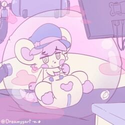 ambiguous_gender animated bubble chibi diaper furry hat hypnosis mouse scat surprised surprised_expression trapped