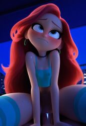 ai_generated chelsea_(ruby_gillman) chelsea_van_der_zee cowgirl_position male male/female ruby_gillman,_teenage_kraken tagme