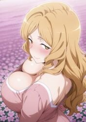 1female 1girls ai_generated back_view blonde_female blonde_hair blonde_hair_female blush blush_lines blushing_at_viewer blushing_female brown_eyes busty busty_female civitai cleavage cleavage_dress cleavage_focus clothed clothed_female coloredbin.ai coloredbin_ai deep_blush demeter_(danmachi) down_blouse downblouse dungeon_ni_deai_wo_motomeru_no_wa_machigatteiru_darou_ka fair-skin fair-skinned_female fair_skin female female_focus female_only flower_field flowers fully_clothed fully_clothed_female goddess high_angle high_angle_view honey_hair huge_boobs huge_breasts large_boobs large_breasts large_tits light_brown_eyes long_dress long_hair looking_at_viewer looking_back massive_boobs massive_breasts massive_tits mature_female milf nape outdoors outside pink_dress pink_lips plump_boobs plump_breasts plump_tits solo solo_female solo_focus top_heavy top_heavy_breasts upper_body_focus upper_body_only visible_boobs visible_breasts visible_tits white-skinned_female white_skinned_female