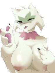 big_breasts big_breasts bikini breasts furry furry_breasts furry_female furry_only meowscarada pokemon pokemon_(species) pokemon_sv purple_eyes sex tongue_out