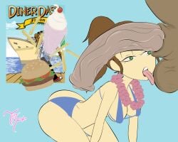 5:4 animal_genitalia ball_lick balls bestiality breasts diner_dash equid equine equine_genitalia female feral food genitals horse human licking male male/female mammal offscreen_male oral penis sex tinymaiden tongue