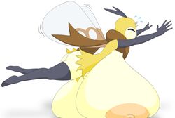 1girls antennae anthro areola ass breast_expansion breasts bug closed_eyes female female_only flying game_freak huge_breasts hyper hyper_breasts immobile insect nintendo nipples pokemon pokemon_sm ribombee shmeepo sweat wings