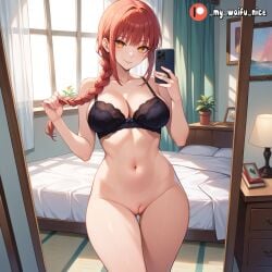 ai_generated breasts chainsaw_man makima_(chainsaw_man) nude nude_female pussy red_hair selfie
