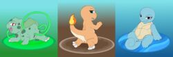 3girls animal_genitalia anus arcing_light ass bedroom_eyes blue_eyes blue_skin bulbasaur charmander claws clitoris cloaca feet female female_only fire green_skin group half-closed_eyes looking_at_viewer looking_back masturbation nintendo orange_skin pokémon_(species) pokemon pokemon_(species) pokemon_rgby presenting purple_eyes pussy red_eyes scalie seductive shell squirtle tail video_games vines