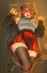 1girls aged_up ass big_ass big_breasts big_thighs black_and_white blush bowtie breasts choker evil_neuro female female_focus female_only huge_ass huge_breasts huge_thighs indie_virtual_youtuber legwear long_hair looking_at_viewer pborzoi red_eyes school_uniform schoolgirl schoolgirl_uniform skirt tagme thick_thighs thighhighs thighs twintails twitch virtual_youtuber vtuber