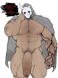 abbak abbamusa410791 abs arm_hair bara big_balls big_cock chest_hair cloak foreskin hairy masked muscular muscular_male muscular_thighs oc pecs penis pubic_hair sweaty uncircumcised