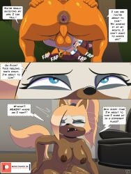 3:4 anthro anus ass backsack badger ball_tuft balls bottomless breasts canid canine canis clothed clothing comic dialogue duo english_text eye_roll foreskin futanari gaping gaping_anus genitals gynomorph hi_res idw_publishing ike_marshall intersex intersex/intersex looking_through looking_through_legs mammal mustelid musteline nipples nude penis perineum presenting presenting_anus profanity sega sonic_(series) sonic_boom sonic_the_hedgehog_(comics) sonic_the_hedgehog_(idw) sonic_the_hedgehog_(series) speech_bubble spread_butt spreading sticks_the_jungle_badger text tuft uncircumcised whisper_the_wolf wolf