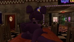 big_ass big_breasts big_nipples bonfie bunny_teeth curvy dark_nipples fap_nights_at_frenni's fnia fredina's_nightclub laying_on_side laying_on_table nightclub pussy slim_waist small_pupils spreading_ass thicc thick thick_thighs vrchat vrchat_avatar