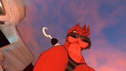 3d ass big_breasts bikini body_focus bottom_view breasts face_out_of_frame fat_ass female fexa five_nights_at_freddy's foxy_(cally3d) foxy_(fnaf) fredina's_nightclub hook_hand slim_waist solo standing thick_thighs vrchat vrchat_avatar