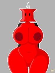 1girls ass battle_for_dream_island bfb bfdi big_ass big_breasts breasts female huge_breasts huge_thighs k4gevive nipples non-human object_shows pin_(bfdi) red_skin solo solo_female standing thick_thighs thighs