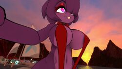 areolae_peeking big_breasts bonfie bunny_teeth fat_ass fnia looking_away micro_bikini monokini one_piece_swimsuit purple_fur red_eyeshadow selfie slim_waist thicc thick thick_thighs vrchat vrchat_avatar