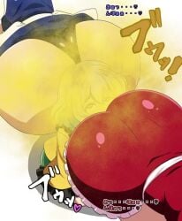 3girls animated ass between_butts fart fart_fetish fart_sniffing flandre_scarlet huge_ass komeiji_koishi sakuya_izayoi sound tagme touhou video yuri