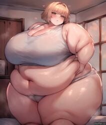 1girls ahoge ai_generated arcueid_brunestud ass bbw belly belly_bigger_than_body blonde_hair breasts breasts_bigger_than_head chubby enormous_belly enormous_breasts fat female huge_breasts hyper hyper_breasts large_belly large_breasts melty_blood plump short_hair ssbbw tsukihime tummy weight_gain